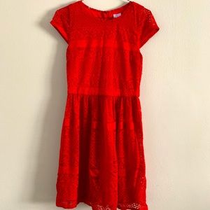 Red lace dress
